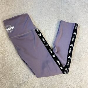 Technical Knockout TKO M Medium Purple Leggings Black Tuxedo Stripe